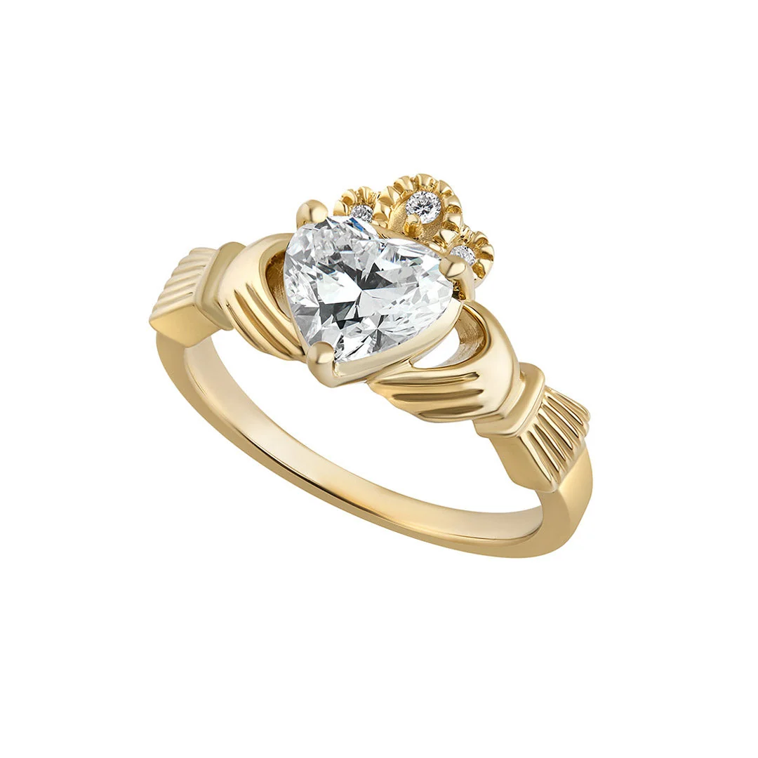 Lab Grown Diamond Claddagh Ring - Image 3