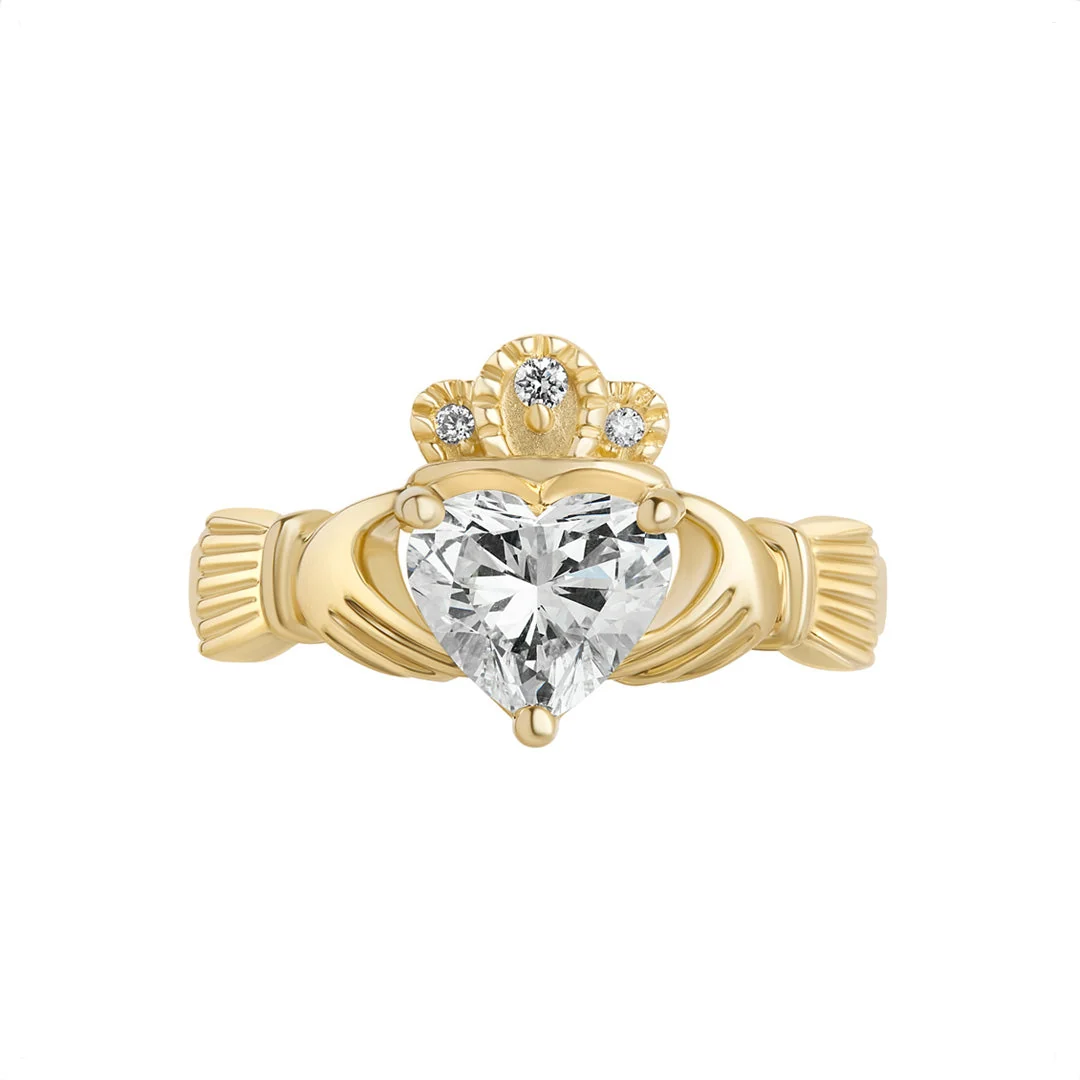 Lab Grown Diamond Claddagh Ring - Image 4