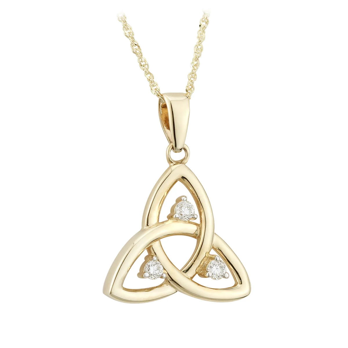 9K Gold Cz Open Trinity Knot Pendant