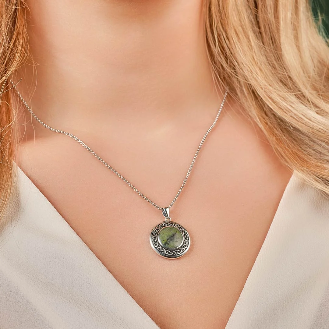 Connemara Marble Round Celtic Pendant - Image 3