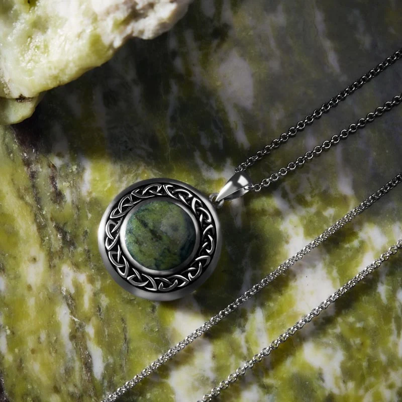 Connemara Marble Round Celtic Pendant - Image 4