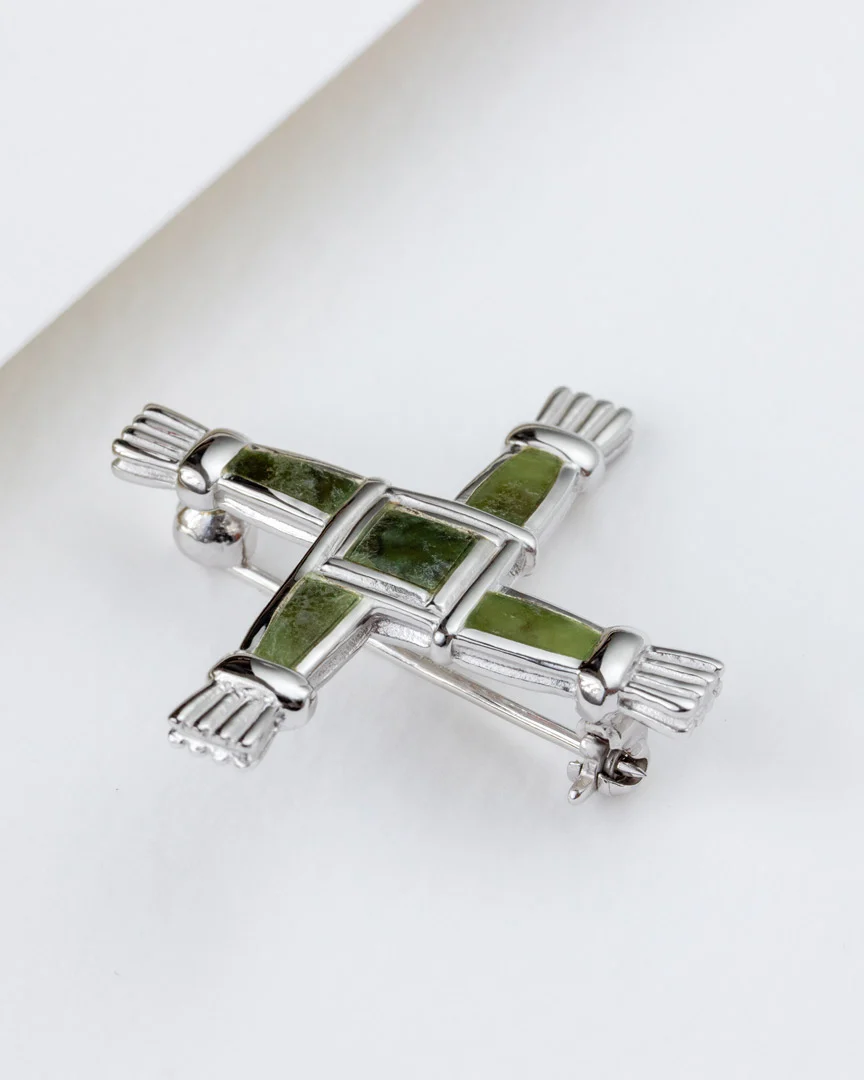 Connemara Marble St Brigids Cross Brooch - Image 4