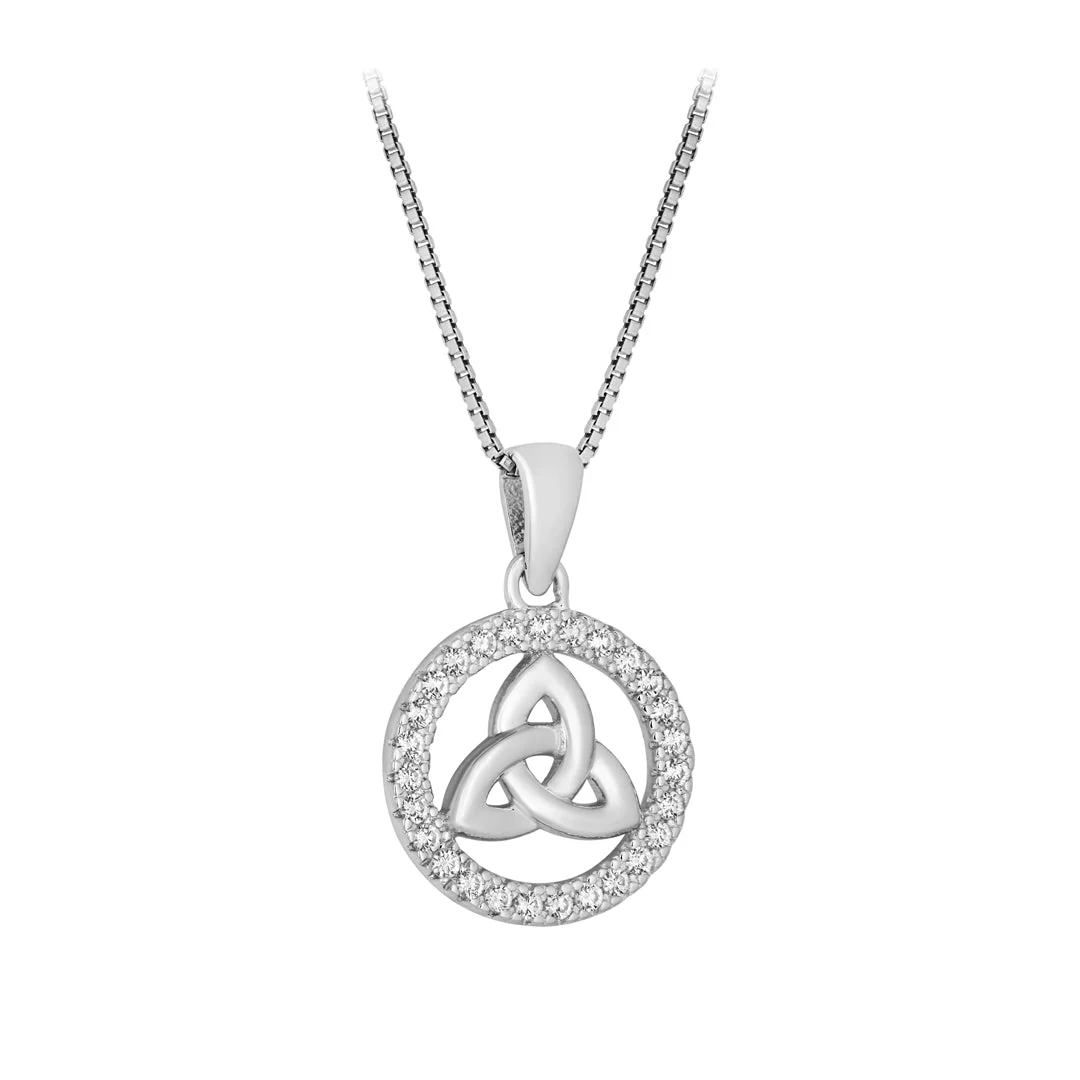 Cz Small Round Trinity Knot Pendant