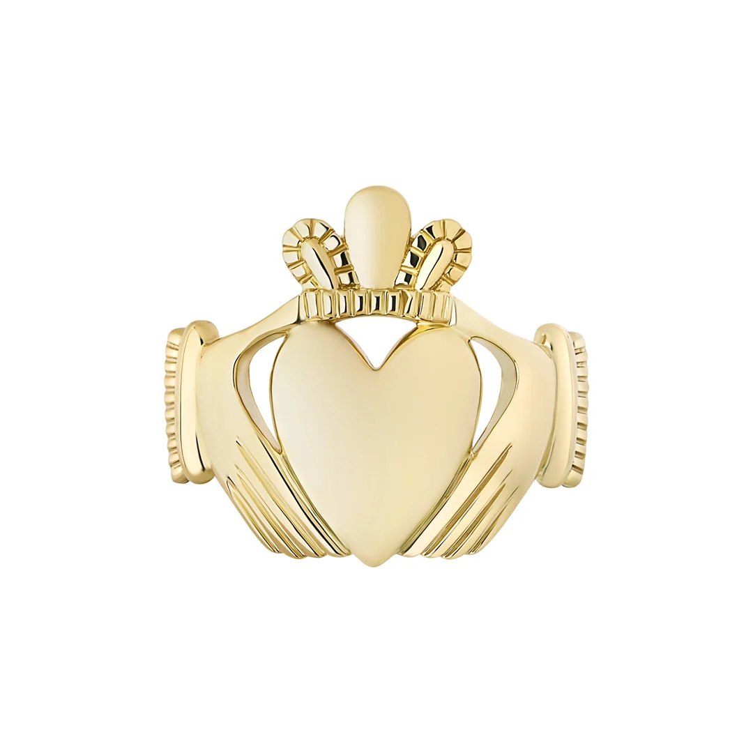 Gents Large Gold Claddagh Ring - Image 3