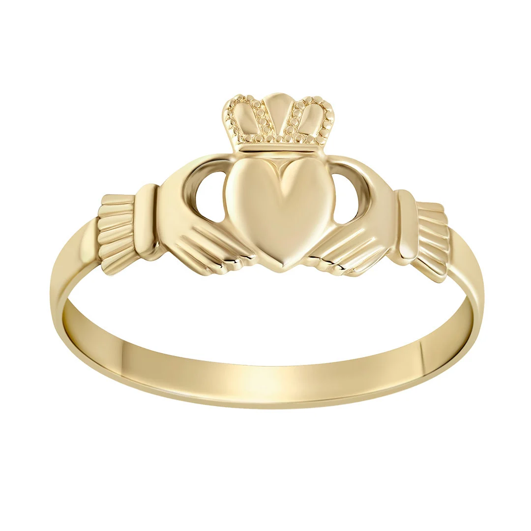 Gold Mini Claddagh Ring - Image 3