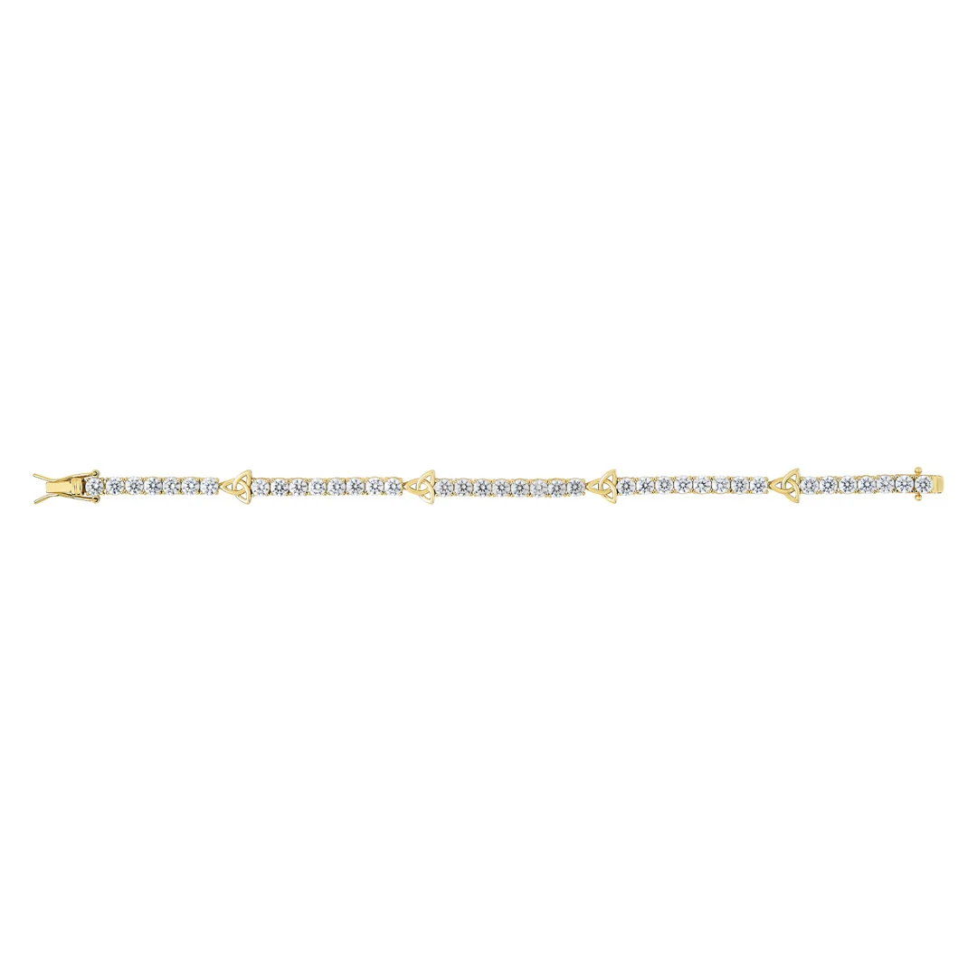Gold Plated Silver Cz Trinity Knot Tennis Bracelet - Image 5