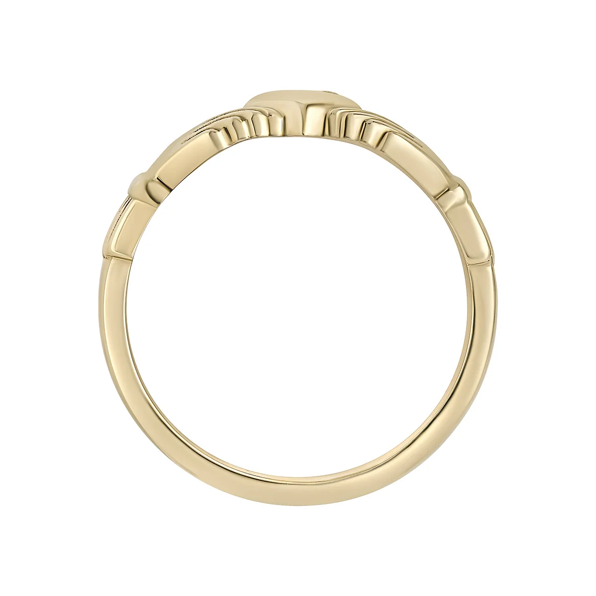 Ladies Heavy Gold Claddagh Ring - Image 3