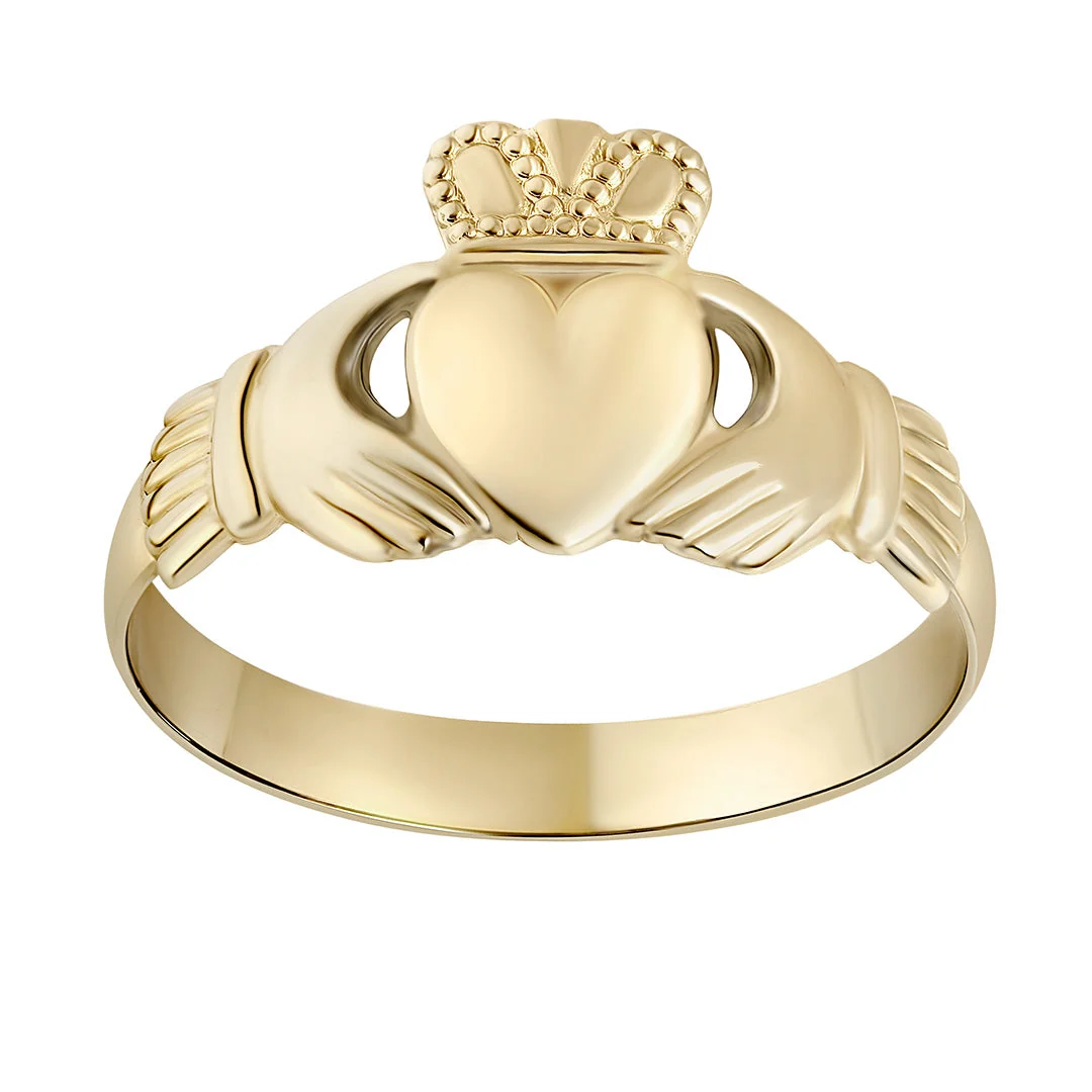 Light Weight Gold Claddagh Ring - Image 7