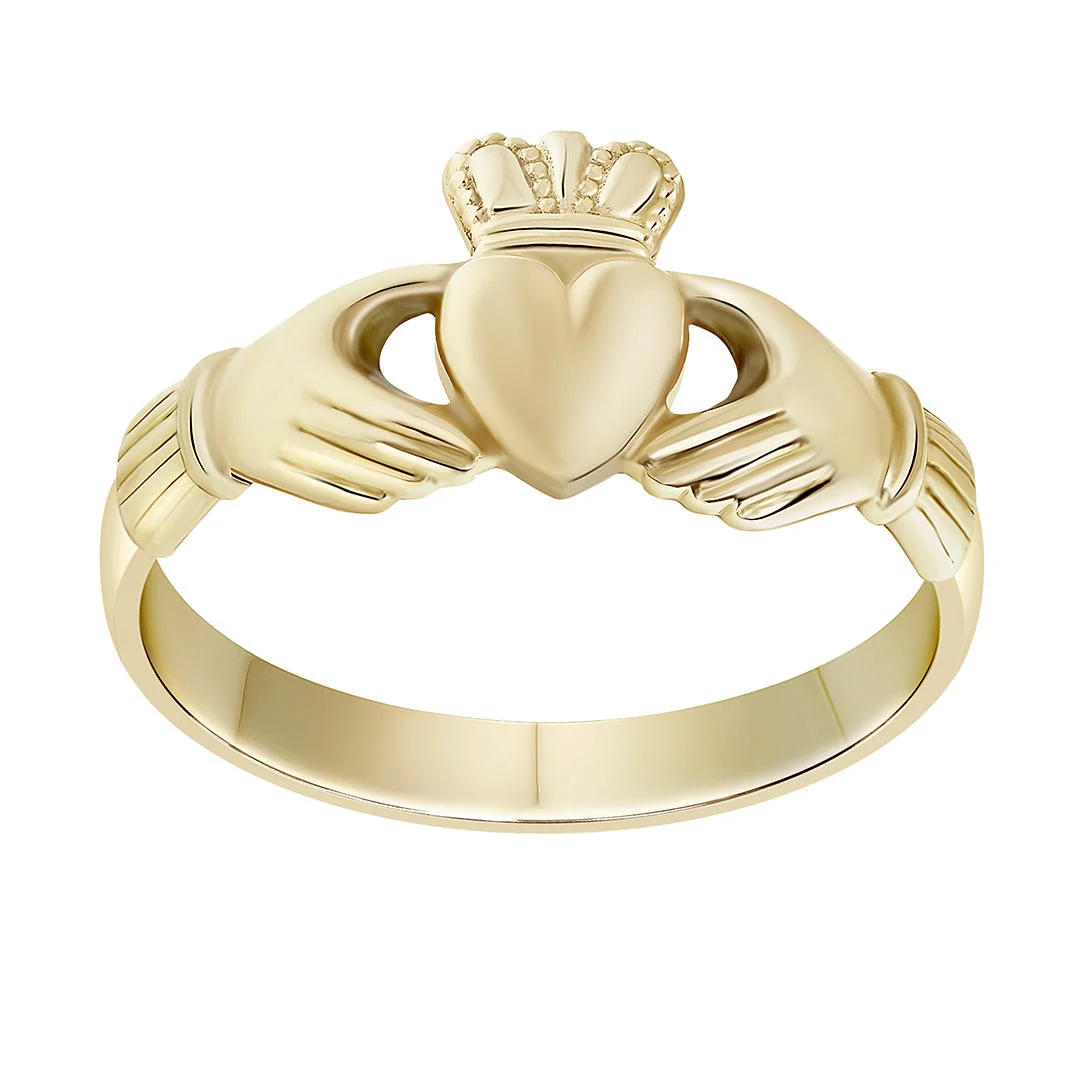 Ladies Gold Claddagh Ring - Image 3