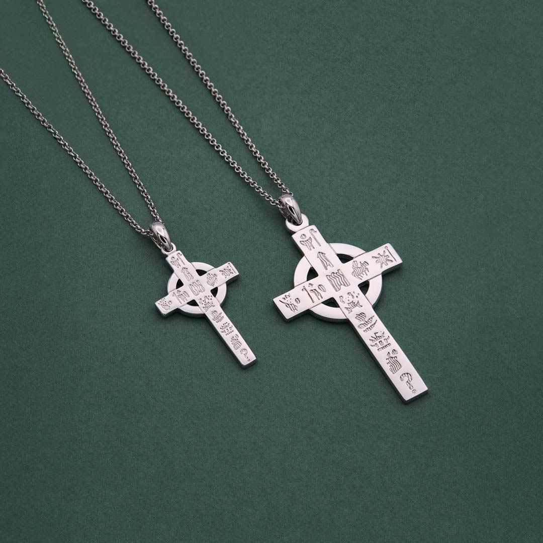 Silver History Of Ireland Cross Necklace - Image 3