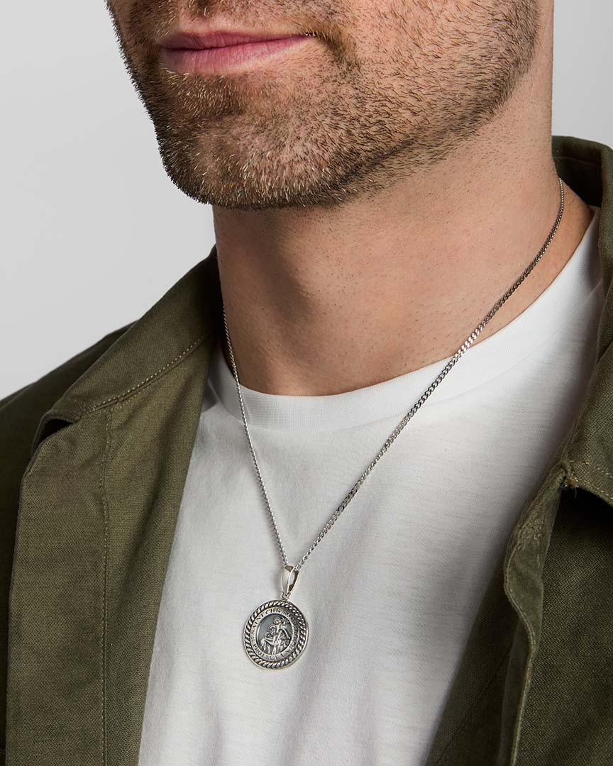 Gents St Christopher Medal Pendant - Image 4