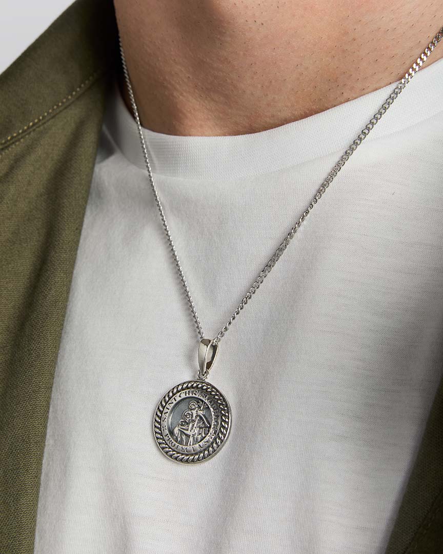 Gents St Christopher Medal Pendant - Image 5
