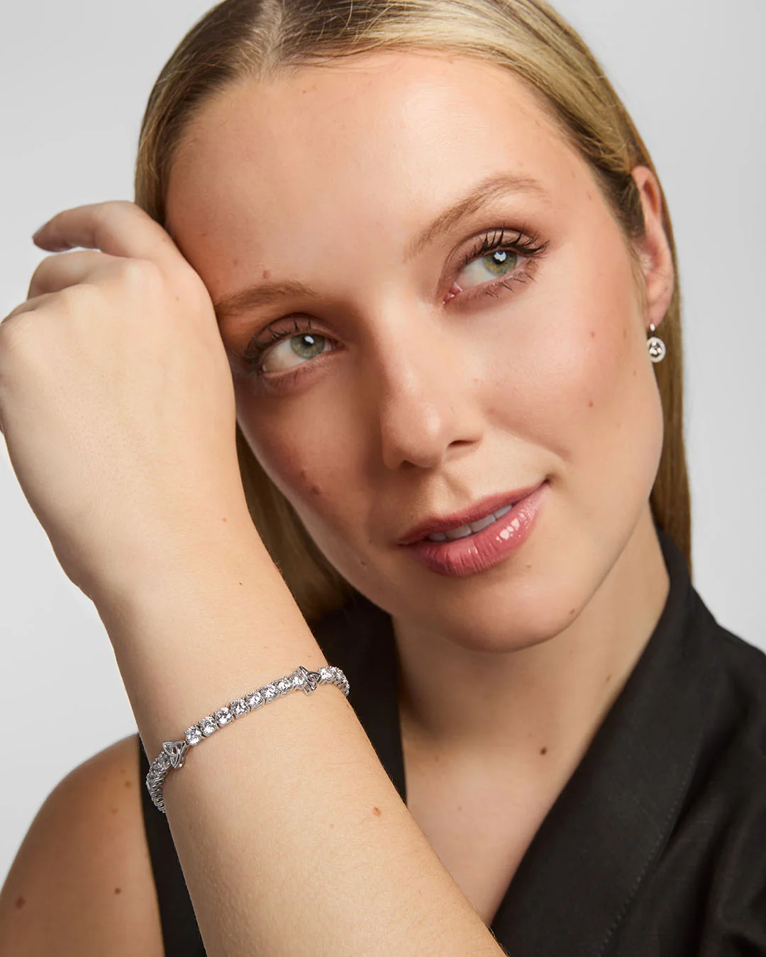 Silver Cz Trinity Knot Tennis Bracelet - Image 2