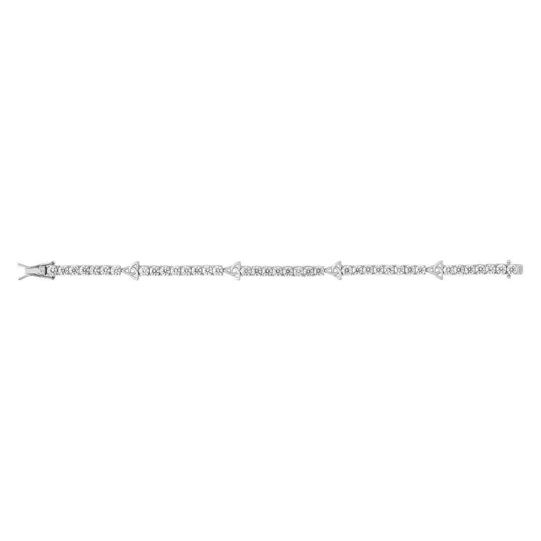 Silver Cz Trinity Knot Tennis Bracelet - Image 4