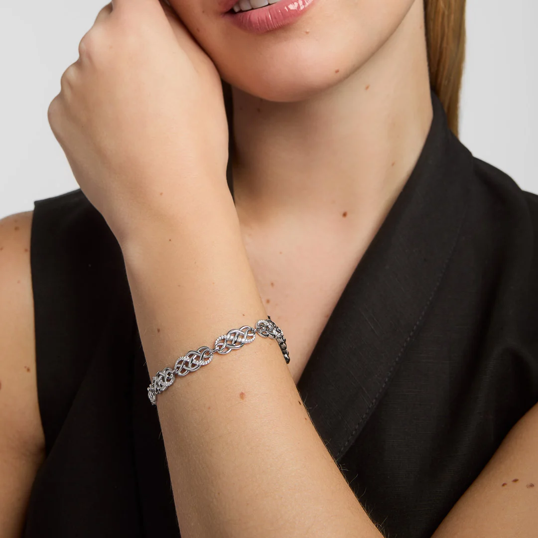 Sterling Silver Cz Celtic Knot Bracelet - Image 2
