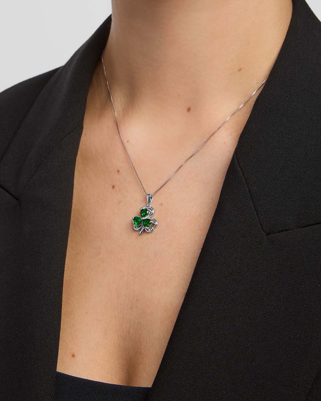 Green Crystal Shamrock Pendant - Image 3