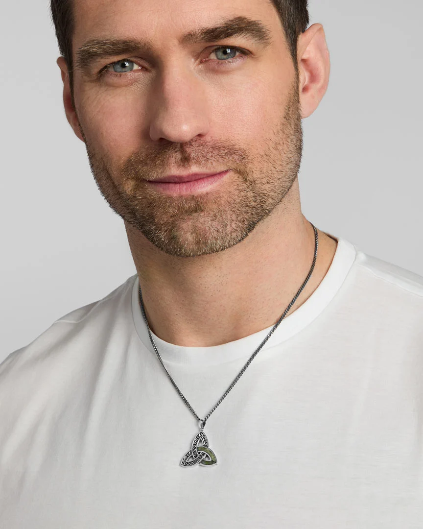 Men's Connemara Marble Celtic Trinity Knot Necklace - Image 2