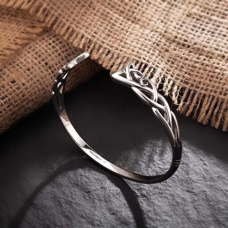 Sterling Silver Celtic Torc Bangle - Image 3