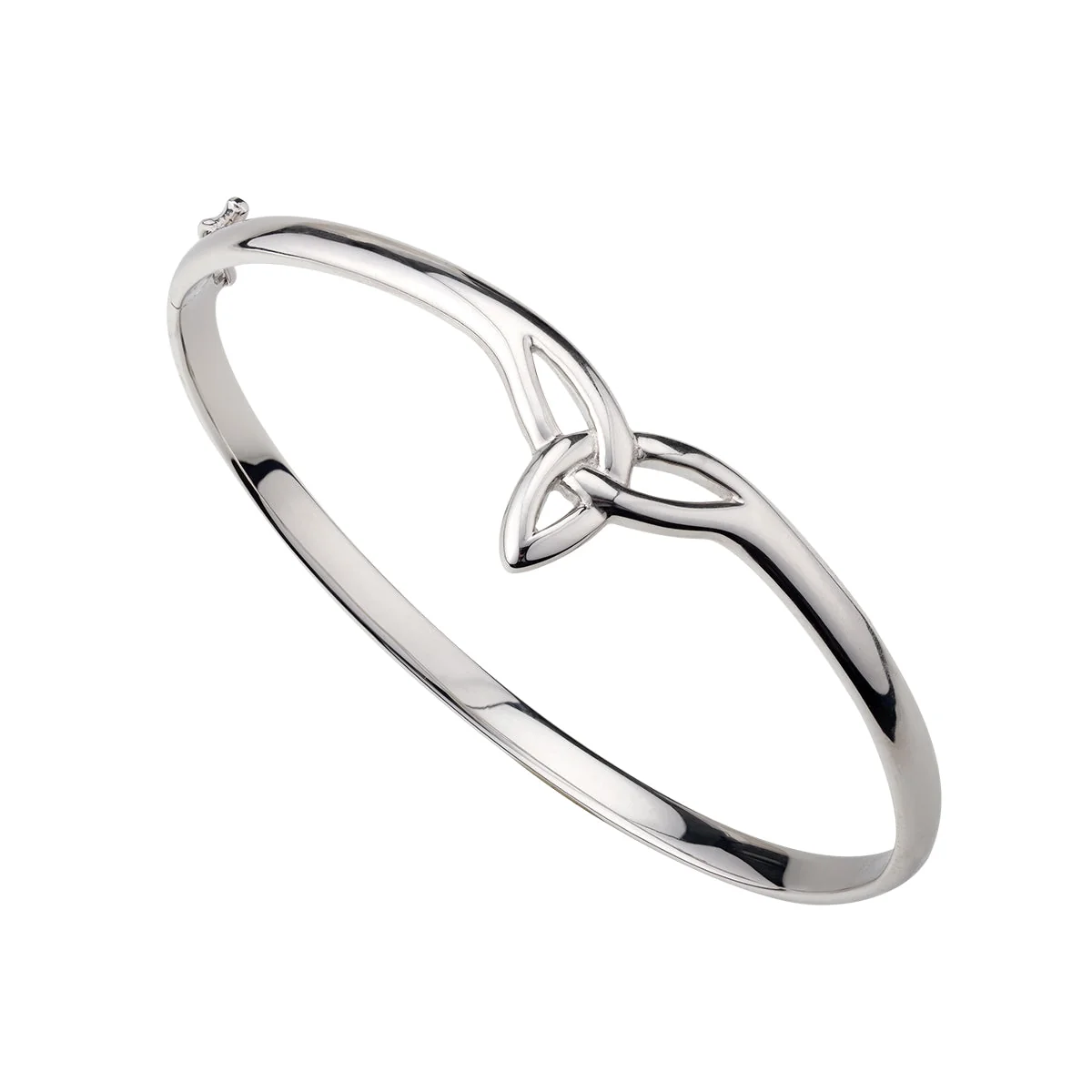 Silver Trinity Knot Front Bangle